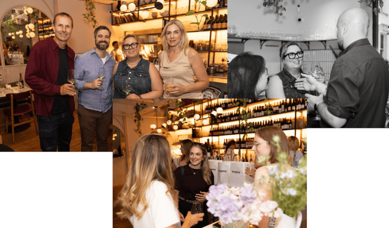 Pictures of clients, Sharperinos and friends at the Summer Supper Club