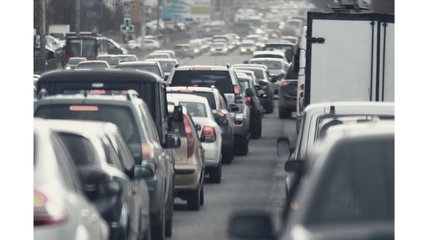 Traffic jam greyscale