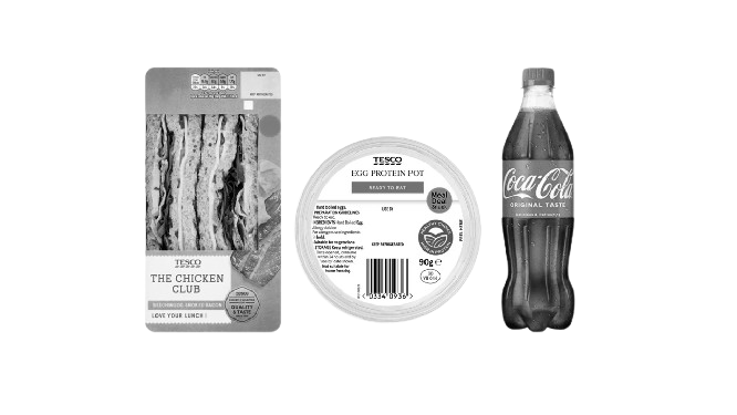 Tesco meal deal including The Chicken Club, Egg Protein Pot and Coca Cola