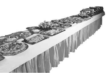 Table filled with buffet food